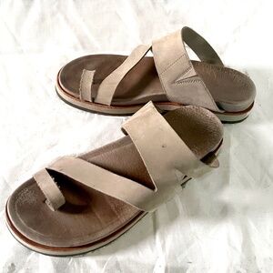 Merrell Juno Wrap Sandals Womens Grey Moon Leather Cushioned Slide On Size 10
